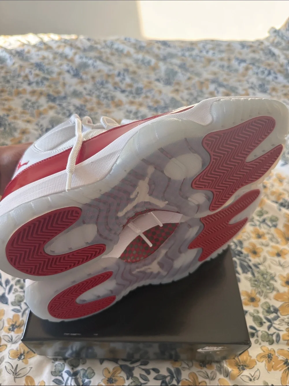 Jordan 11 Retro Men’s Jeans - White/Varsity Red-Black